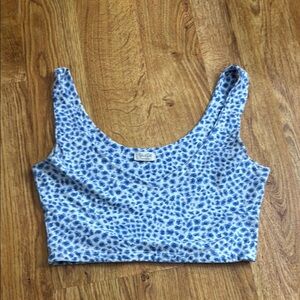 Brandy Melville Blue Fitted Crop Tank Top